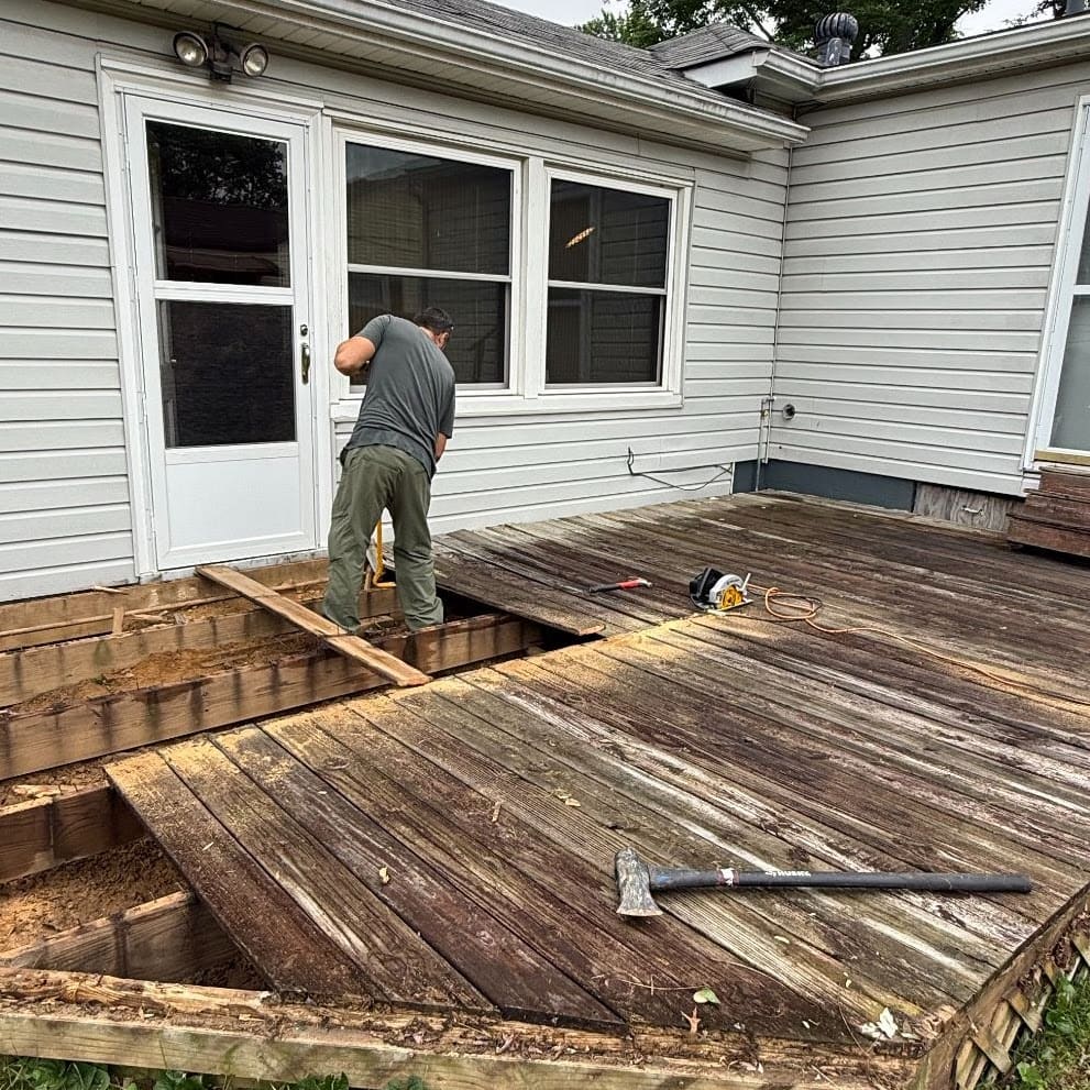 Full deck tear-out & new build — before