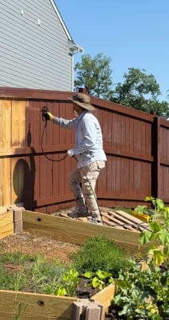Fence staining and painting