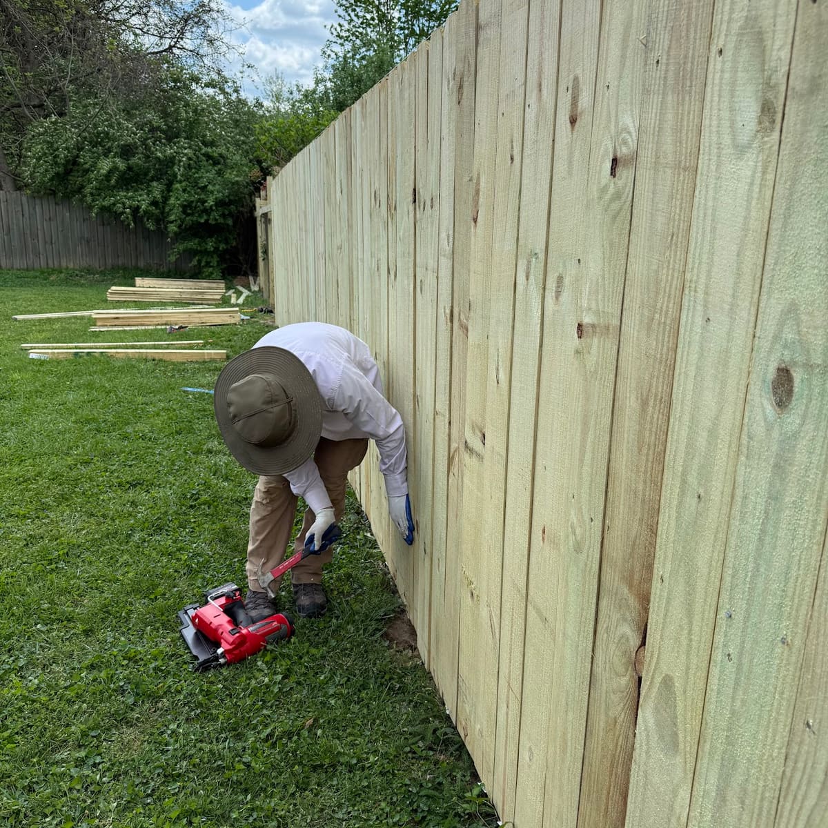 New wood privacy fence